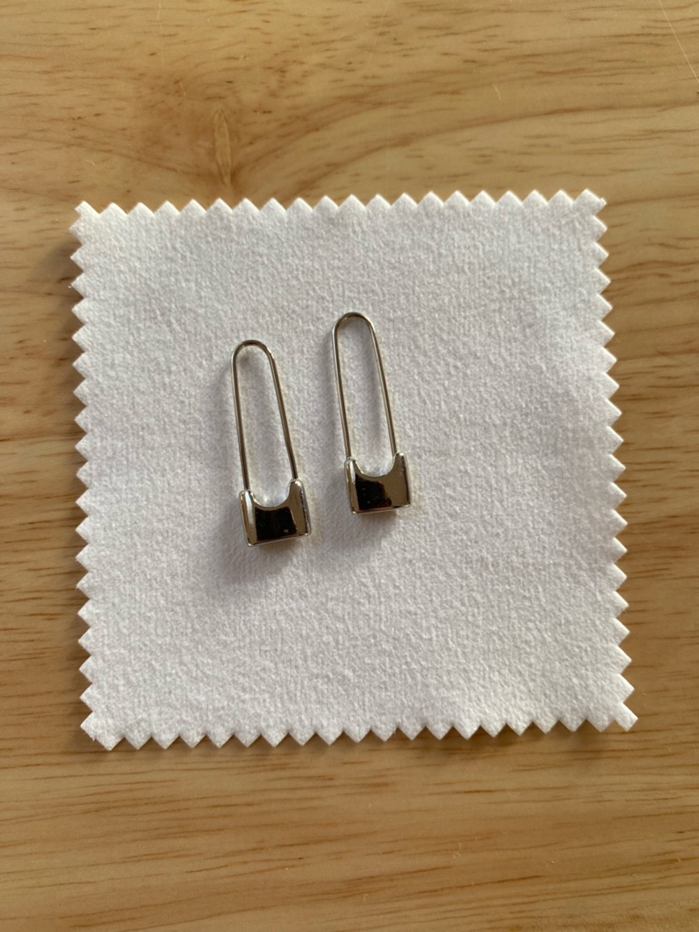 Minimal Silver Paperclip Drop Earrings